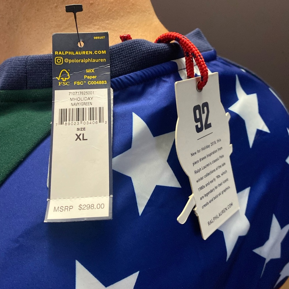 Brand new polo Mholiday sweater green /blue limited edition X-Large